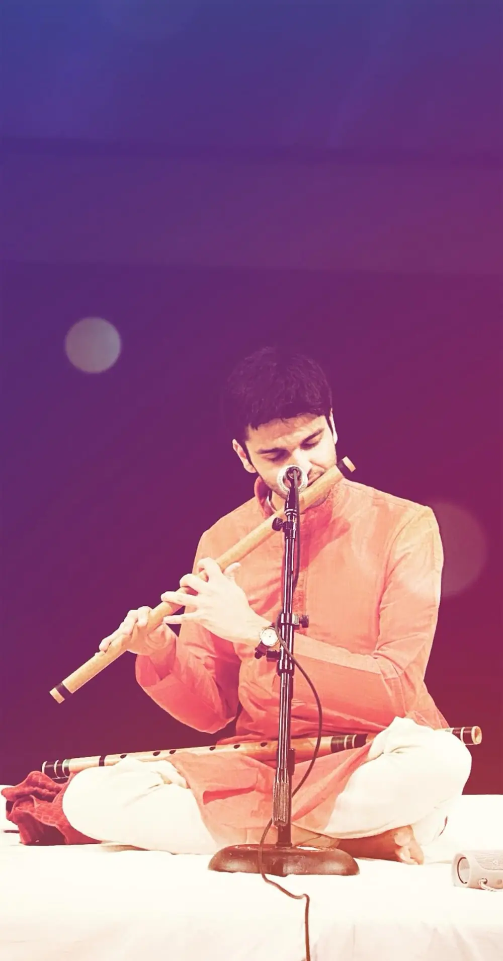 Solo performance on stage